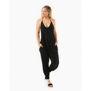 Buddha Pants Womens Cotton Lightweight Tapered Hippie Boho Harem Jumper Black
